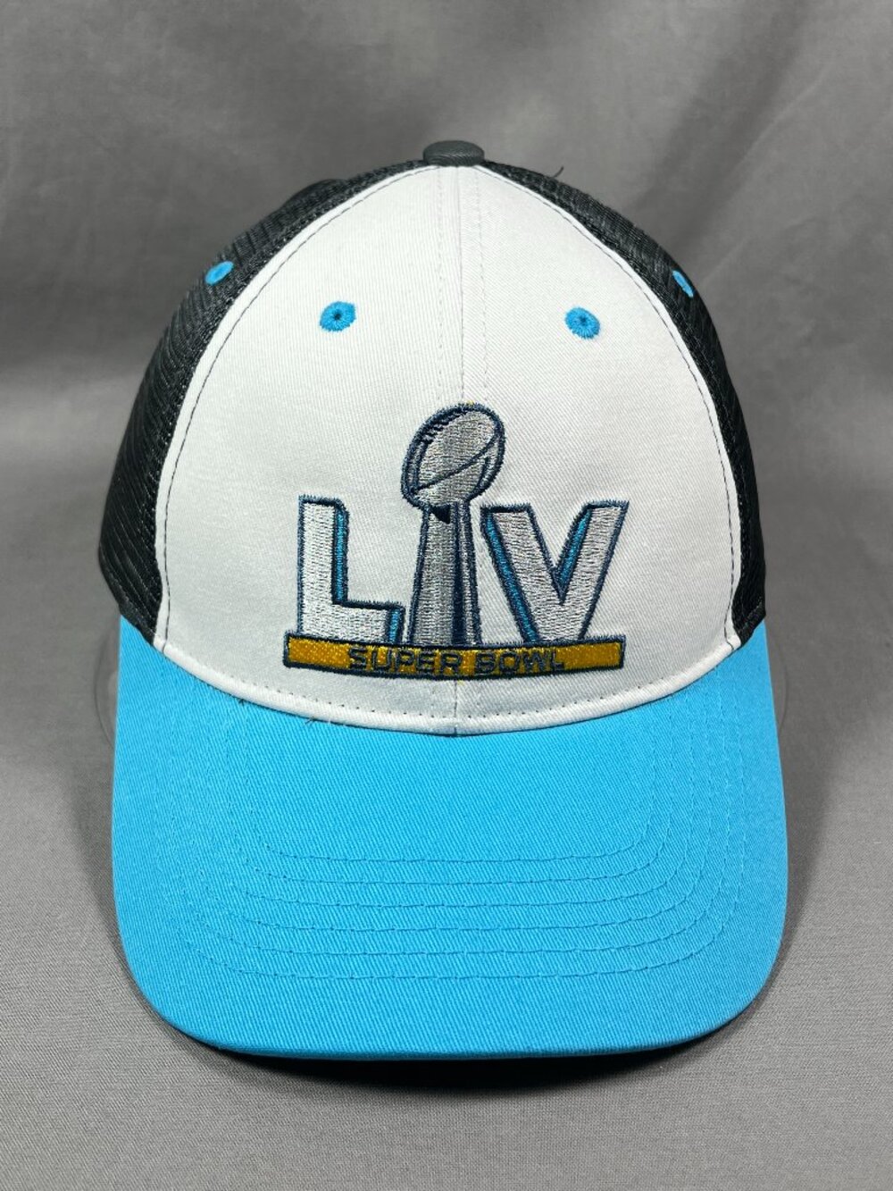 NFL Super Bowl LIV 54 Trucker Hat Miami Florida FL White Gray Mesh Strapback Cap